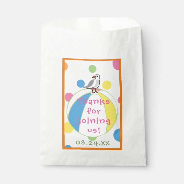 Sachets En Papier Sac baby shower Faveur, Sac Plage Faveur Ball (Devant)