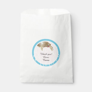 Sachets En Papier Sac baby shower Faveur, Tortue de mer bébé, Rose/B