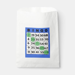 Sachets En Papier Sac bleu de cadeau de carte de BINGO-TEST