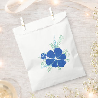 Sachets En Papier Sac Cadeau de Boutique / Fleurs Bleues Minimaliste