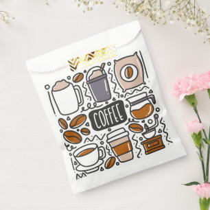 Sachets En Papier Sac cadeau de fête au café, café au lait espresso