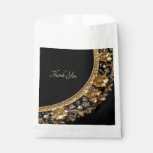 Sac de faveur de cadre orné doré