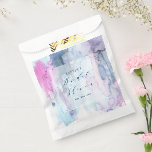 Sachets En Papier Sac de faveur de douche de mariage à l'aquarelle d