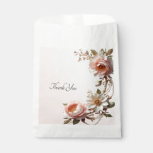 Sac de Faveur de Fleurs Roses et Blanches Décorati