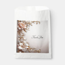 Sac de faveur de fleurs roses et blanches douces