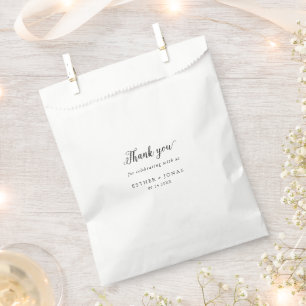 Sachets En Papier Sac de Faveur de Mariage de remerciement de Script