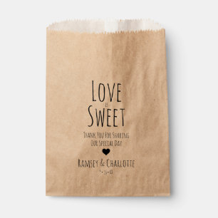 Sachets En Papier Sac de faveur de mariage L'amour est doux