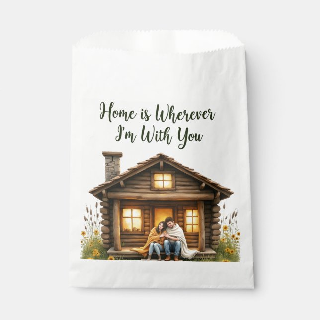 Sachets En Papier Sac de faveur de mariage rustique pour les invités (Devant)
