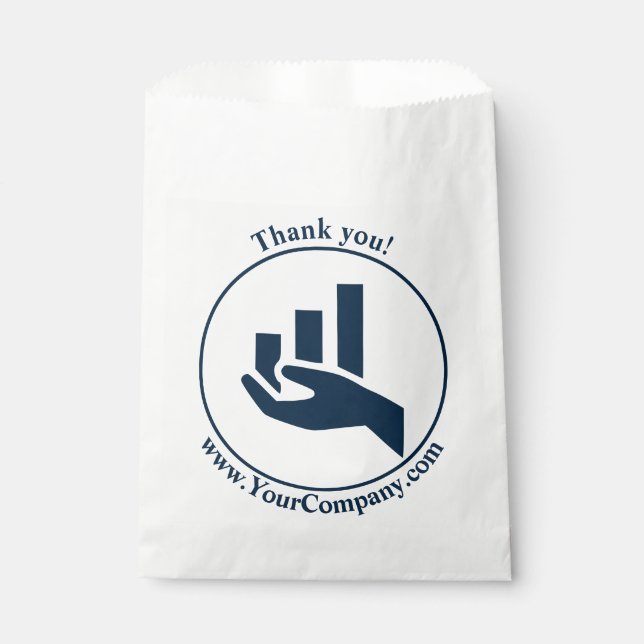 Sachets En Papier Sac de faveur de planificateur financier Merci Bla (Devant)