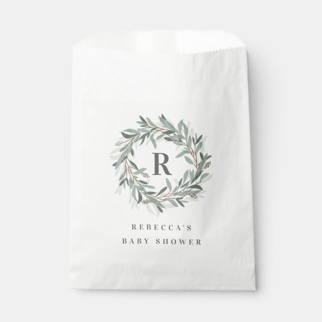 Sachets En Papier Sac de faveur en papier à couronne de monogramme (Devant)