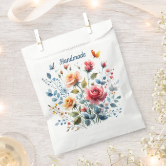 Sachets En Papier Sac de faveur Fleurs Aquarelle