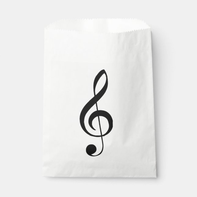 Sachets En Papier Sac de Faveur Musicale Clé Treble (Devant)