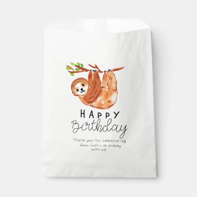 Sachets En Papier Sac de faveur pour anniversaire en paresse mignon (Devant)