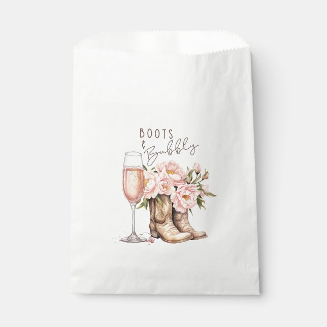 Sachets En Papier Sac de faveurs Boots and Bubbly (Devant)