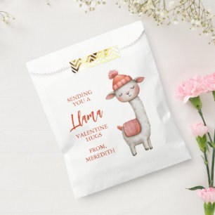 Sachets En Papier Sac de friandises de la Saint-Valentin lama mignon