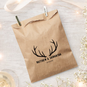 Sachets En Papier Sac de mariage préféré Rustic Deer Antler