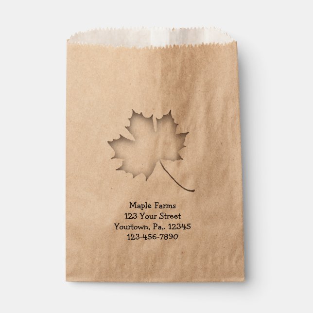 Sachets En Papier Sac de produit coupé pour feuille d'érable (Devant)