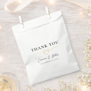 Sachets En Papier Sac de remerciement de mariage élégant minimaliste