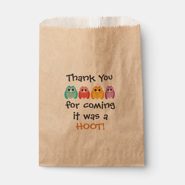 Sachets En Papier Sac de traitement de la chouette (Devant)