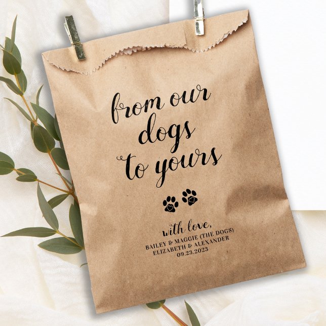 Sachets En Papier Sac Doggie De Nos Chiens À Votre Mariage Traiteur  (Créateur téléchargé)