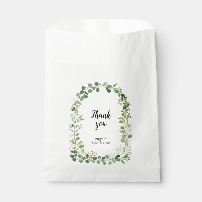 Sachets En Papier Sac en papier vert Merci personnalisé Kraft (Devant)