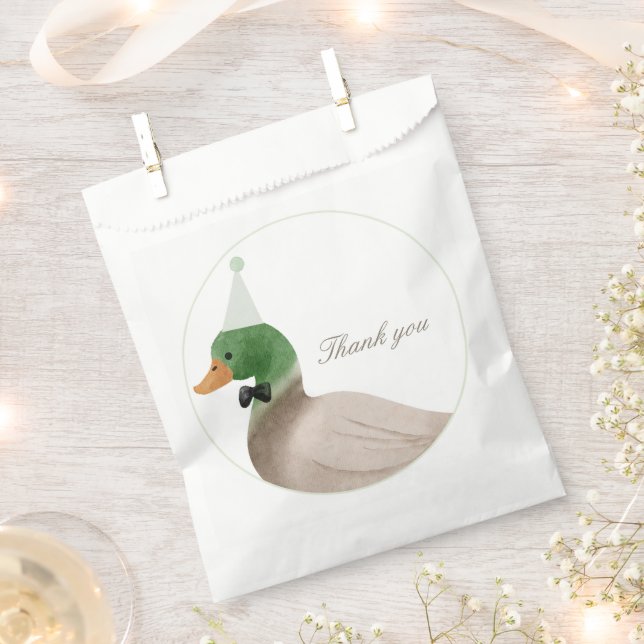 Sachets En Papier Sac Faveur Canard Mallard Vert (Coupé)