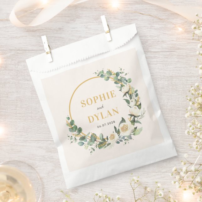 Sachets En Papier Sac Faveur de mariage floral Hoop (Coupé)