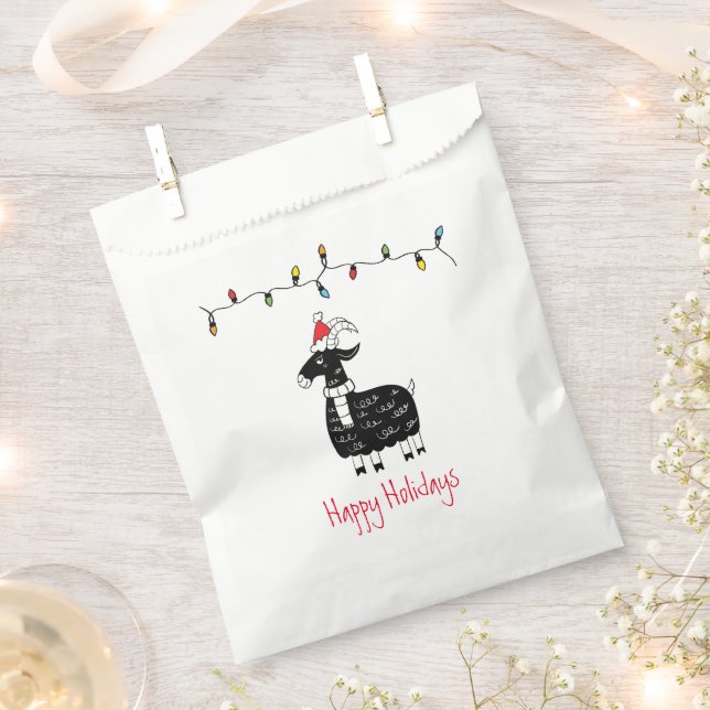 Sachets En Papier Sac Faveur de Noël Whimsical Chèvre (Coupé)