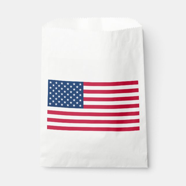 Sachets En Papier Sac Faveur drapeau américain (Devant)