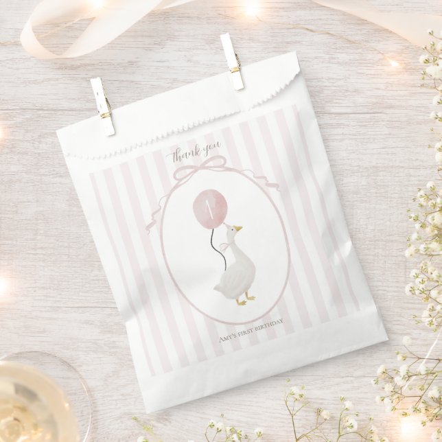 Sachets En Papier Sac Faveur Oie Silly Rose (Coupé)
