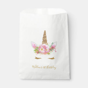 Sachets En Papier Sac Faveur Visage Unicorne