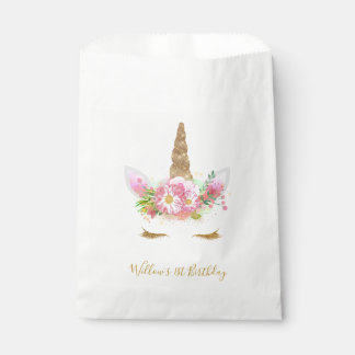Sachets En Papier Sac Faveur Visage Unicorne