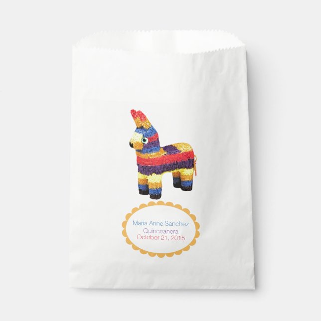 Sachets En Papier Sac Favori Personnalisé Pinata Mexicain (Devant)