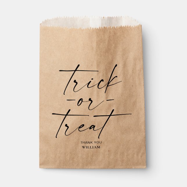 Sachets En Papier Sac Favoriser Halloween Trick ou Treat (Devant)