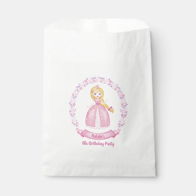 Sachets En Papier Sac Fille Rose Fête Faveur (Devant)