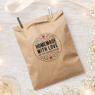 Sachets En Papier Sac Kraft Personnalisé Fabriqué avec Amour