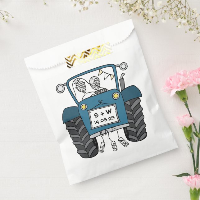 Sachets En Papier Sac Mariage campagnard de tracteur Favoriser (Scellé)