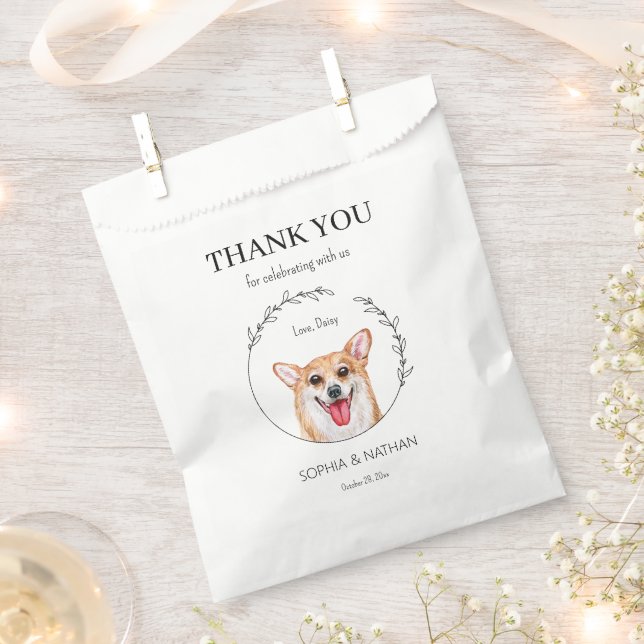 Sachets En Papier Sac Mariage Merci Corgi simple Favoriser (Coupé)