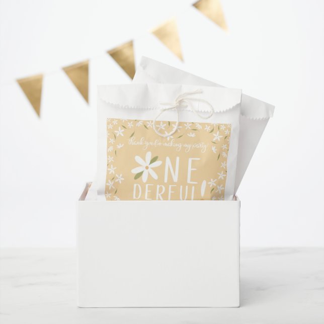 Sachets En Papier Sac personnalisé Boho Daisy Onederful Faveur (Fête)