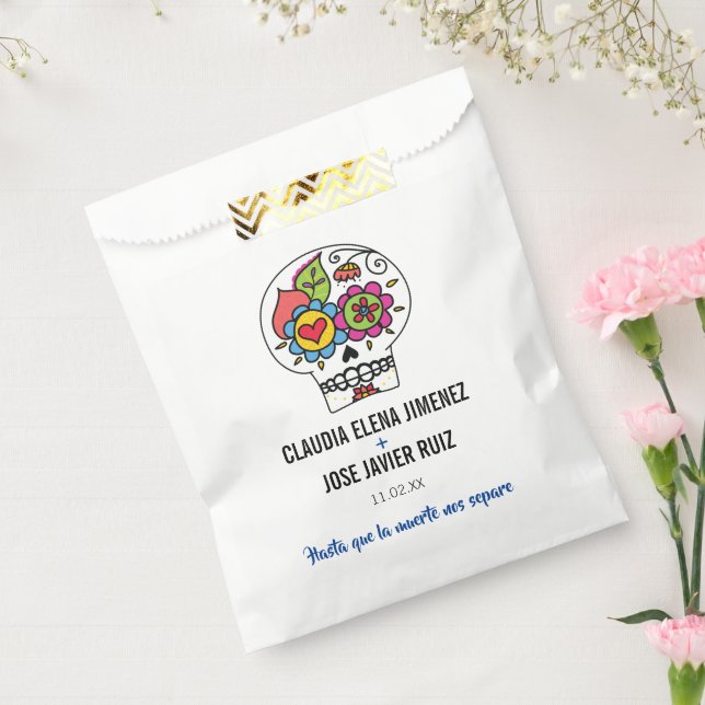 Sachets En Papier Sacs-Mariages Dia de Los Muertos / Anniversaire (Scellé)