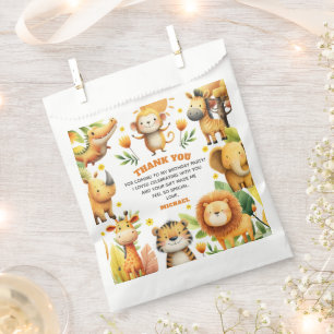 Sachets En Papier Safari Animaux WILD ONE 1er Anniversaire Merci