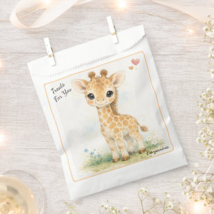 Sachets En Papier Safari de girafe mignonne, petite merveille en hau