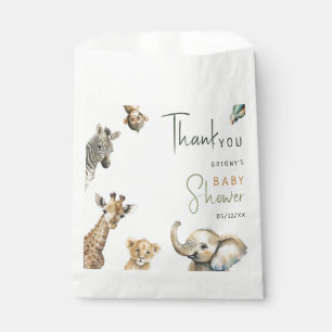 Sachets En Papier Safari sauvage Jungle Animaux Baby shower Merci