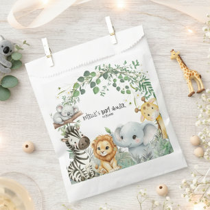 Sachets En Papier Safari Wild One Animaux de la Jungle Mignons pour