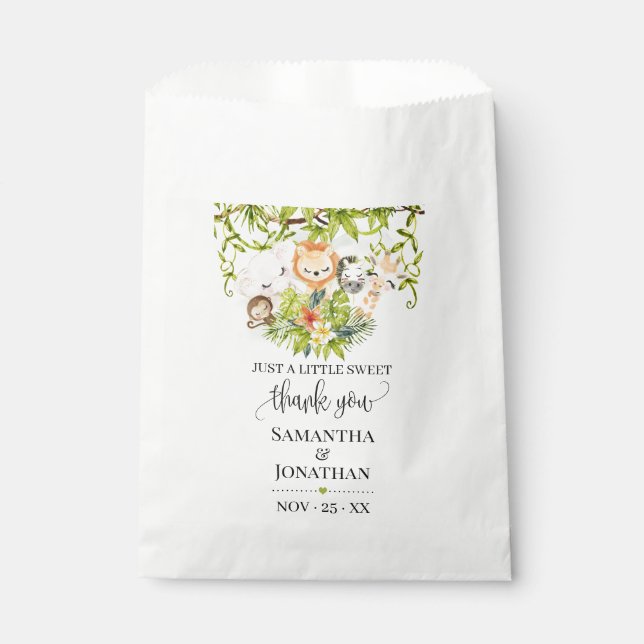Sachets En Papier Safari Wild Zoo Baby Animaux Baby shower (Devant)