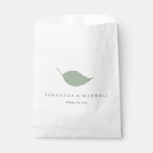 Sachets En Papier Sage simple Feuille verte Mariage Faveur Sac