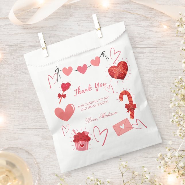 Sachets En Papier Saint Valentin Anniversaire Fête Merci (Coupé)