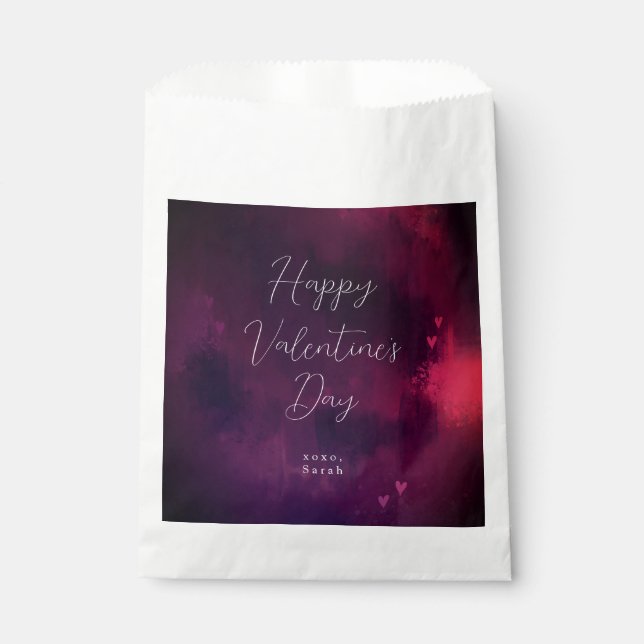 Sachets En Papier Saint Valentin cœurs aquarelle jolis (Devant)