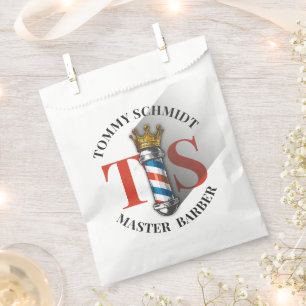Sachets En Papier Salon de coiffure Barber Hair Shop King Crown Barb