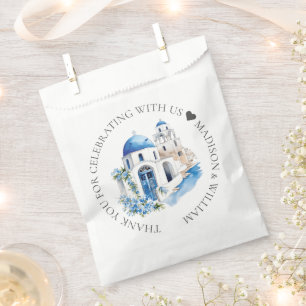 Sachets En Papier Santorin Mariage personnalisé minimaliste